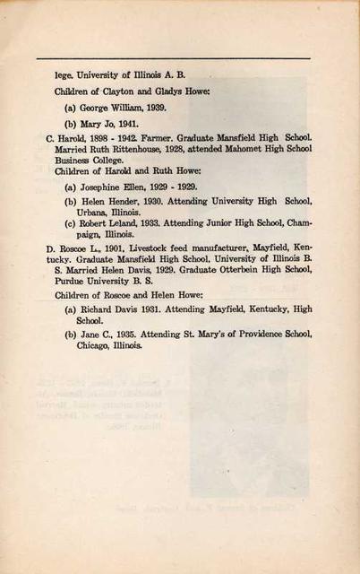 Howe Family History 12 - George Howe's Children Howe Family History 12 - George Howe's Children